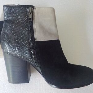 Black Leather/Tan Suede Ankle Boot